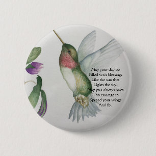 Irish Blessing Courage  Bird Garden Ronde Button 5,7 Cm