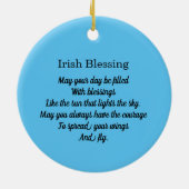 Irish Blessing Dragonfly Quote Ceramic Ornament (Achterkant)