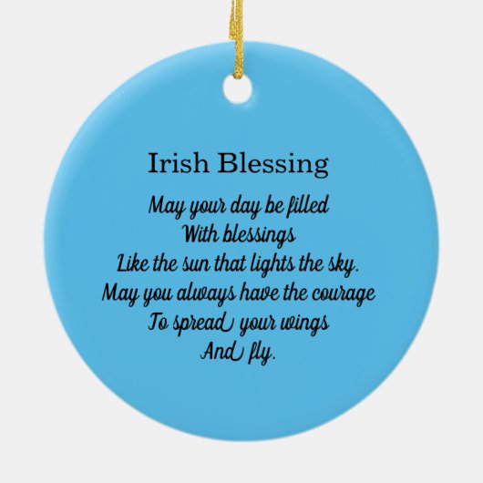 Irish Blessing Dragonfly Quote Ceramic Ornament (Achterkant)
