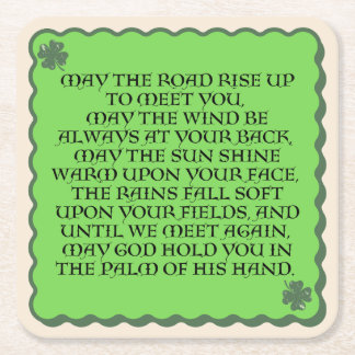 Irish Blessing Drink Coasters Vierkante Kartonnen Onderzetter
