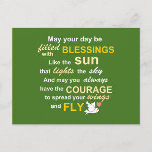 Irish Blessing for Courage - Typografie in Green Briefkaart