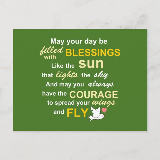 Irish Blessing for Courage - Typografie in Green Briefkaart (Voorkant)