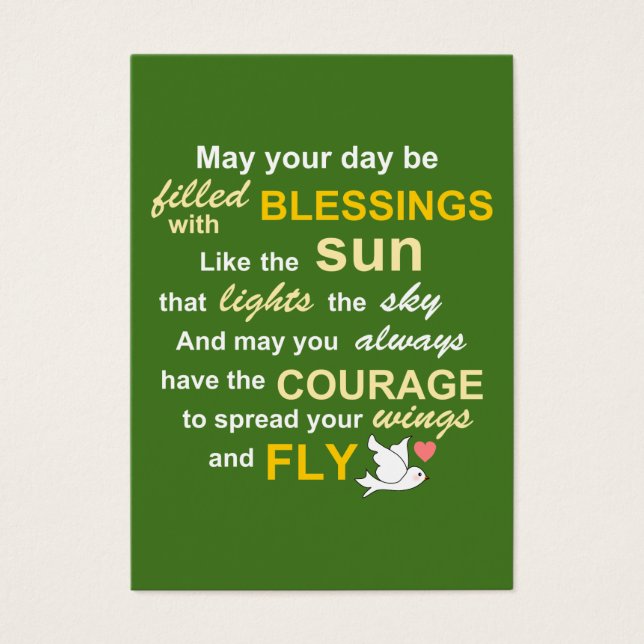 Irish Blessing for Courage - Typographie en vert (Devant)