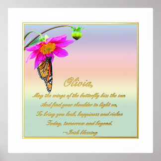 Irish Blessing for Girl Folie Text Print Poster