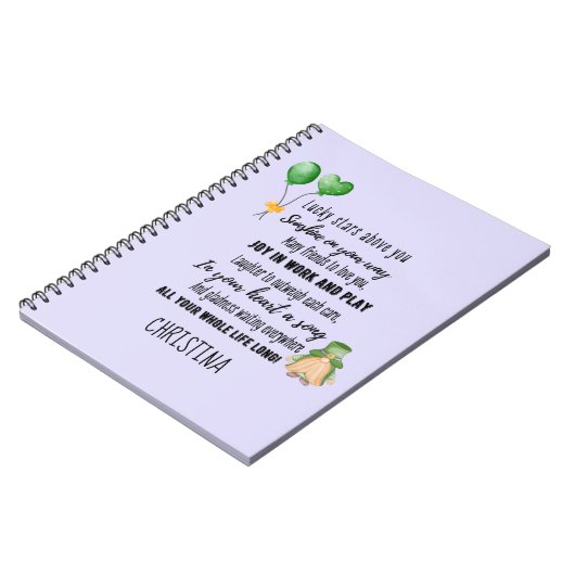 Irish Blessing for Goddochter Teen of Child Named Notitieboek (Linkerzijde)