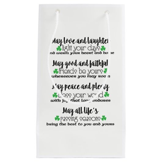Irish Blessing Gift Bag Klein Cadeauzakje (Voorkant)