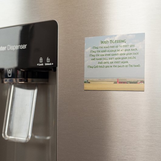 Irish Blessing Golden Blé Fields Carte magnétique