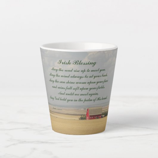 Irish Blessing Gouden Tarwevelden Latte Mok (Voorkant)
