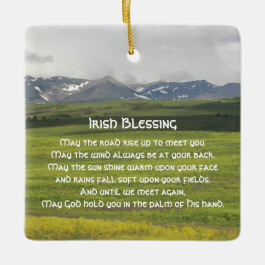 Irish Blessing Green Valley Foto Keramisch Ornament (Voorkant)