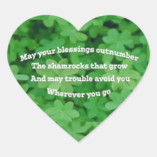 Irish Blessing Heart Sticker (Voorkant)