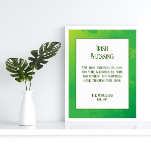 Irish Blessing Housewarming Gift Poster