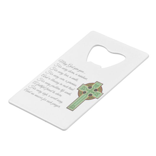 Irish Blessing II Kredietkaart Flessenopener (Voorkant Gekanteld)