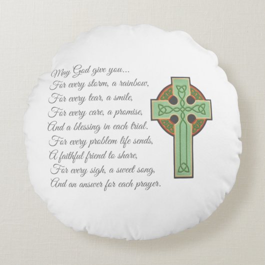Irish Blessing II Rond Kussen (Voorkant)