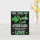 Irish Blessing Lucky Quotes Sayings St. Patrick's Kaart (Gele Bloem)
