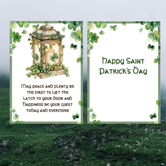 Irish Blessing May Peace n Plenty Saint Patrick's Kaart