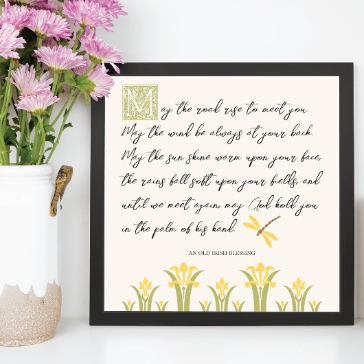 Irish Blessing May the Road Rise Poem Poster