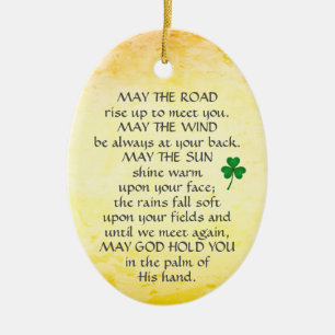 Irish Blessing May the Road Rise Up, gepersonalise Keramisch Ornament