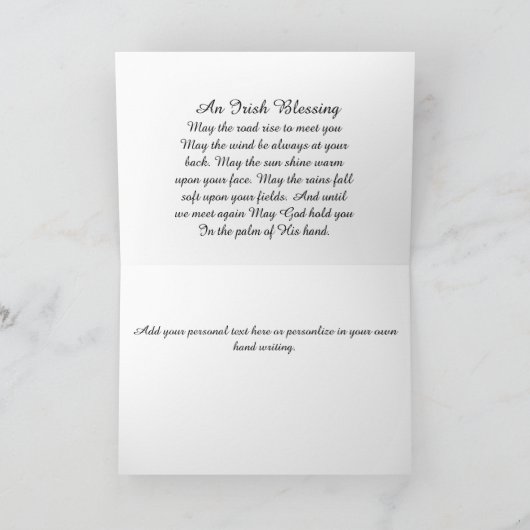 Irish Blessing Memorial Reds Blues Sinaasappels Pr Bedankkaart (Binnen)