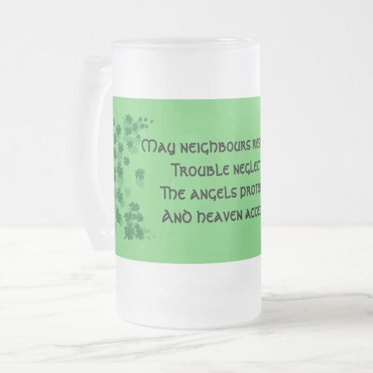 Irish Blessing Mok-May buren respecteren je Matglas Bierpul (Voorkant links)