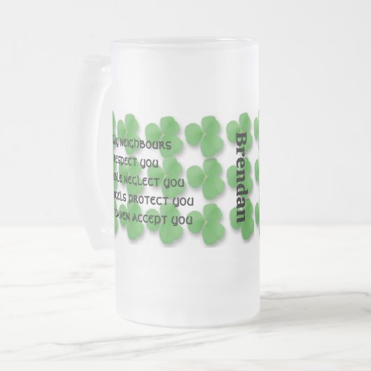 Irish Blessing Mok-May buren respecteren je Matglas Bierpul (Voorkant links)