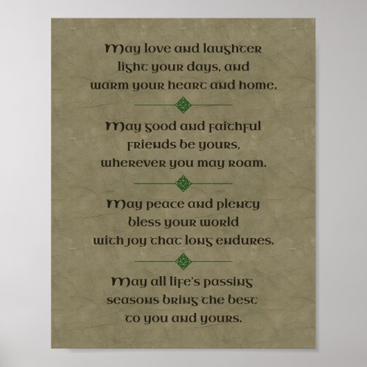 Irish Blessing Poster (Voorkant)