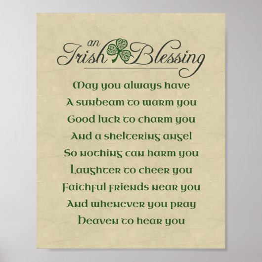 Irish Blessing Poster (Voorkant)