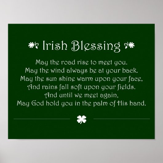 Irish Blessing Poster (Voorkant)