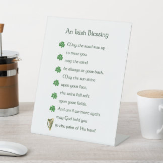 Irish Blessing Reclamebord Met Voetstuk