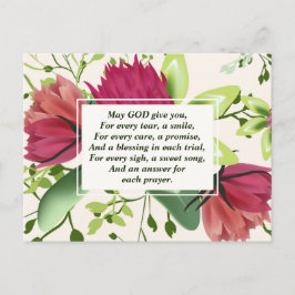 Irish Blessing Red Pink Green Clover Floral Briefkaart