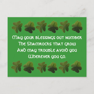 Irish Blessing Shamrock Briefkaart