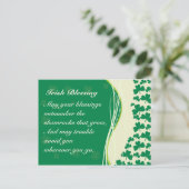 Irish Blessing Shamrock Design Carte postale perso (Debout devant)