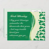 Irish Blessing Shamrock Design Carte postale perso (Devant / Derrière)