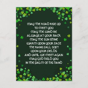 Irish Blessing Shamrock Design gepersonaliseerd Feestdagenkaart
