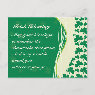 Irish Blessing Shamrocks Design Custom Briefkaart