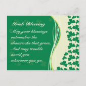 Irish Blessing Shamrocks Design Custom Briefkaart (Voorkant)