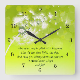 Irish Blessing, Spread uw vleugels en vlieg Vierkante Klok