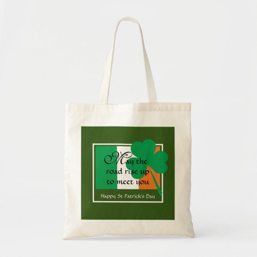 IRISH BLESSING St Patrick's Day Shamrock Tote Bag (Voorkant)