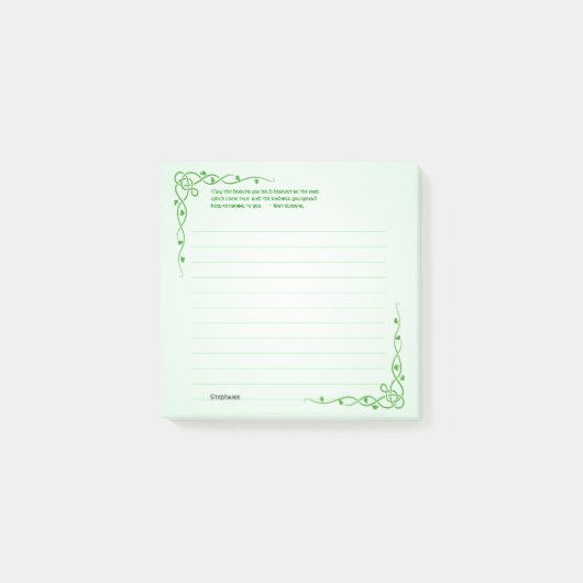 Irish Blessing St Patrick's Green Celtic Braids #1 Post-it® Notes (Voorkant)