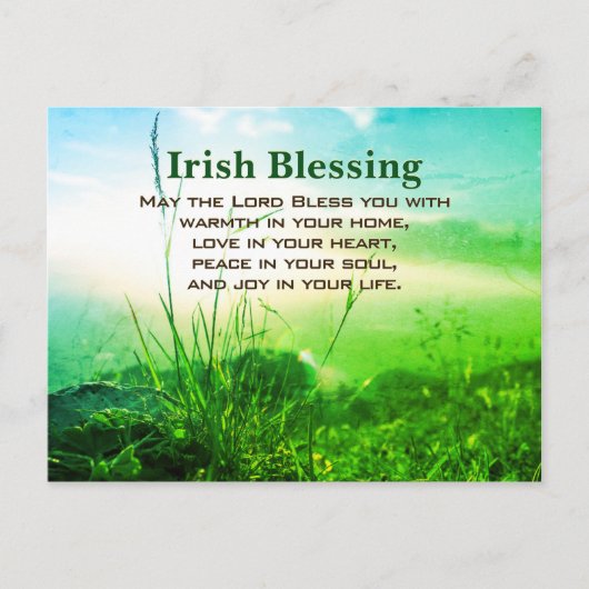 Irish Blessing, Warmth in Your Home Briefkaart (Voorkant)