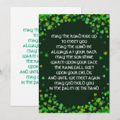 Irish Blessing Wenskaart - Shamrock Design Feestdagenkaart (Voorkant / Achterkant)