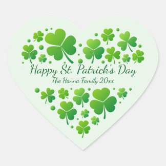 Irish blessings and shamrocks are symbols of luck hart sticker