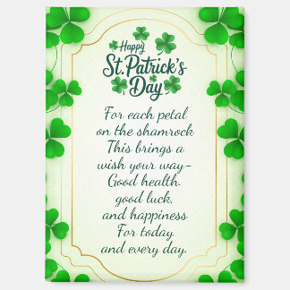 Irish blessings and shamrocks are symbols of luck magneet