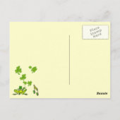 Irish Blessings Cartoon Rabbit Shamrocks Briefkaar Briefkaart (Achterkant)