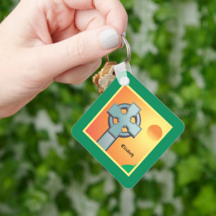 Irish Blessings Cross gepersonaliseerd Sleutelhanger