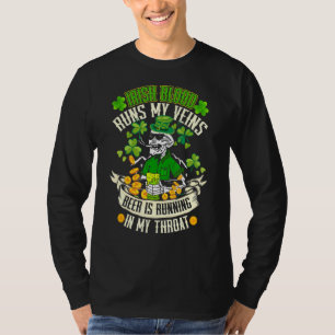 Irish Blood start mijn veins Funny Sugar Skull St T-shirt