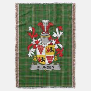 Irish Blunden Coat of Arms Family Crest Ireland Deken