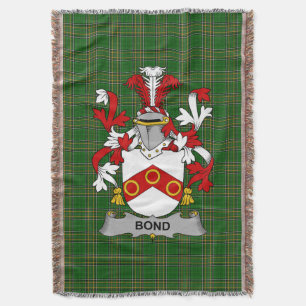Irish Bond Coat of Arms Family Crest Ireland Deken