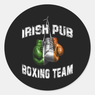 Irish Boxing Funny Ierland Vlag - Ierse pub Ronde Sticker