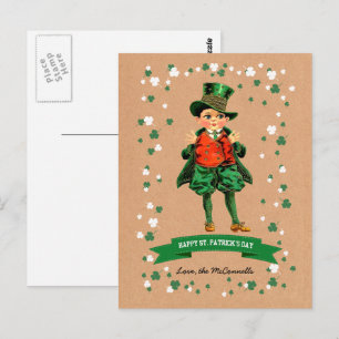  Irish Boy Custom Name St. Patrick's Day Briefkaart