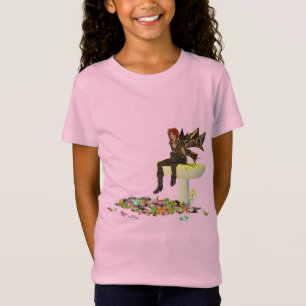Irish Boy Fairy on Mushtoom Girl's T-Shirt